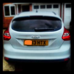 tinted rear windows, white rear ford badge