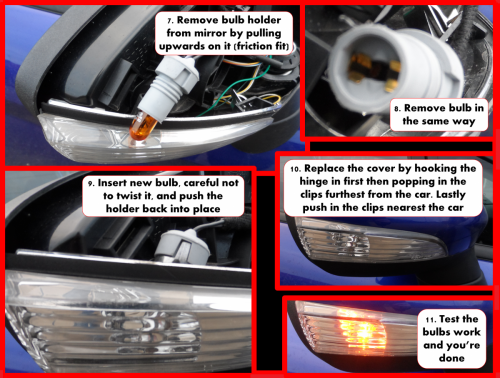 Wing Mirror Indicator Bulb Replacement, How To Change Indicator Bulb On Side Mirror