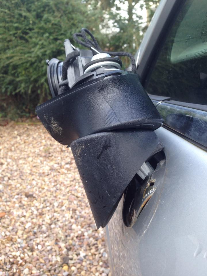 The damage to my wing mirror