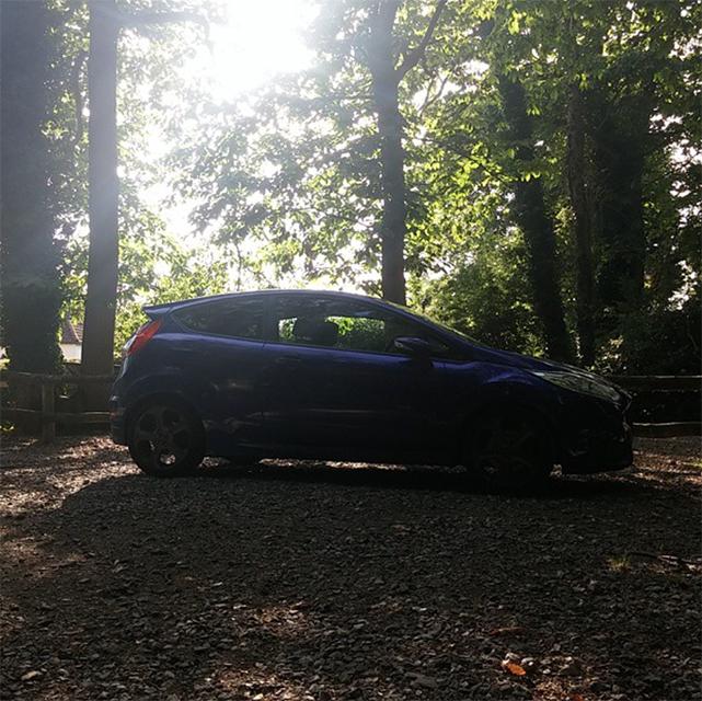 Gravel car park in the woods
