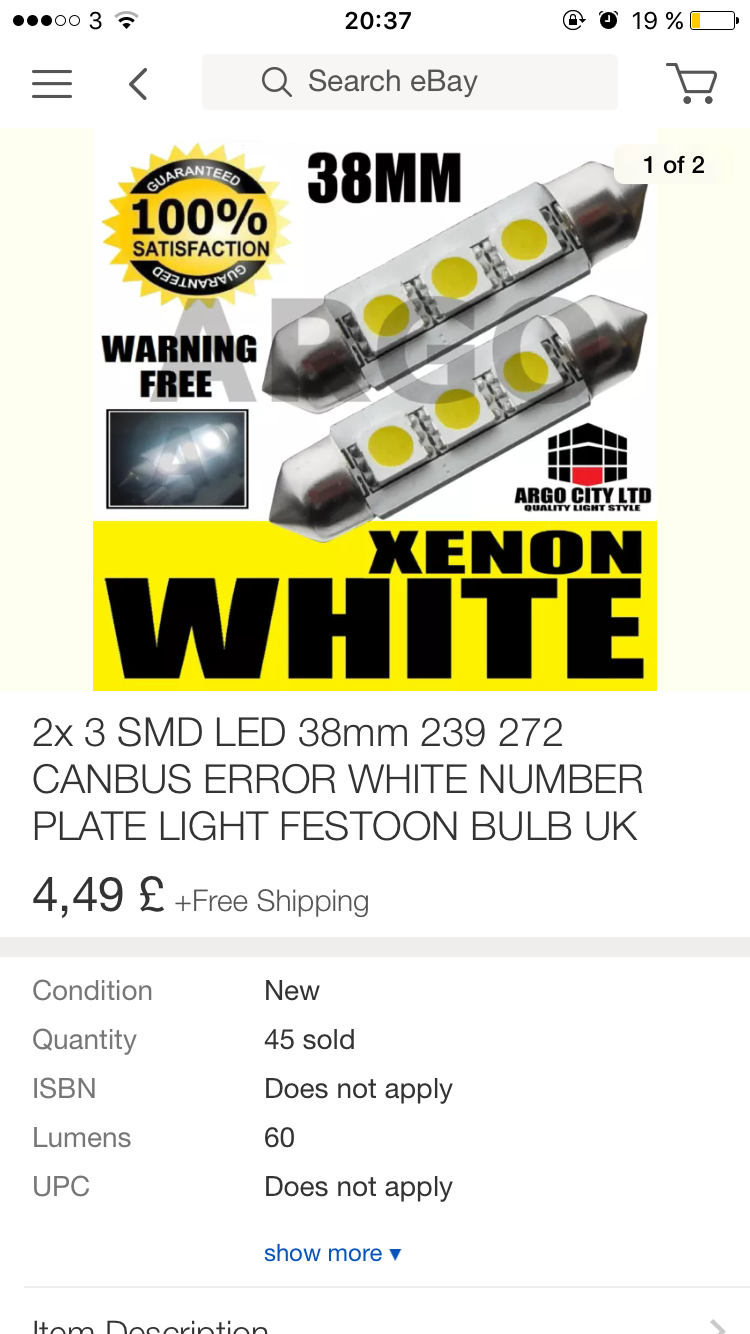 Problem with number plate bulbs! - Ford Fiesta Club - Ford Owners Club -  Ford Forums