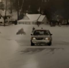 Ice racing my 1984 Escort in northern Michigan, circa 1995